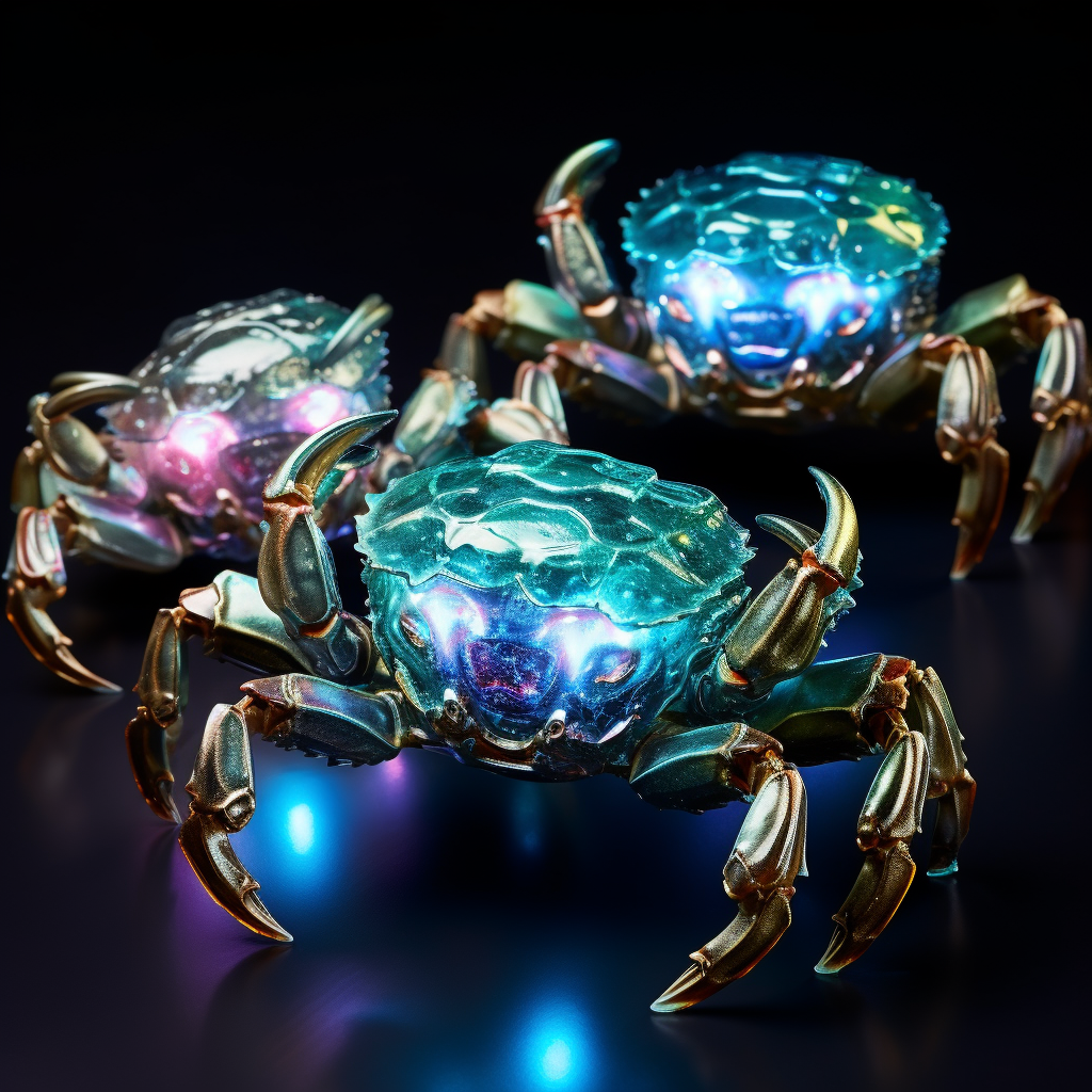 realistic bioluminescence crabs