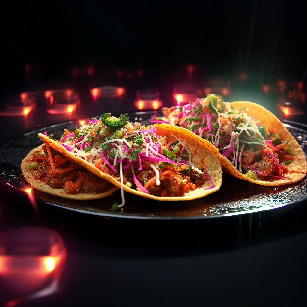 Bioluminescent Tacos on Plate