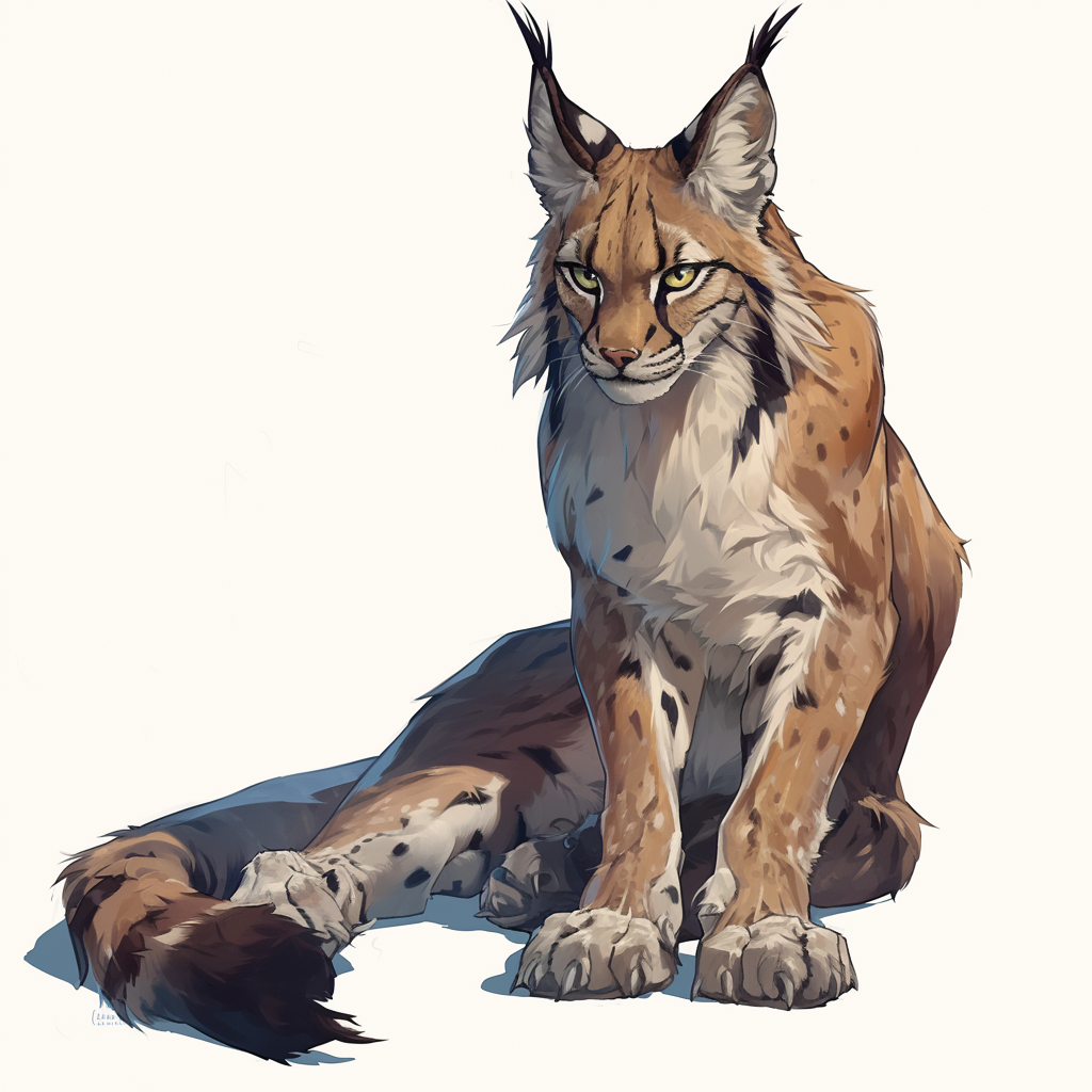 Anthropomorphic lynx full body portrait