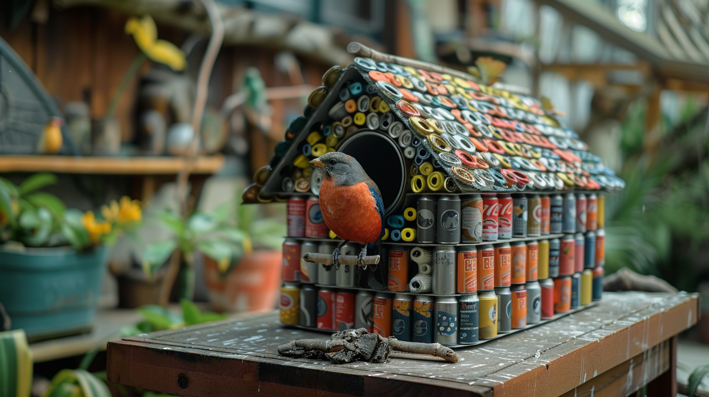 Bird House Aluminum Cans Eco-Friendly