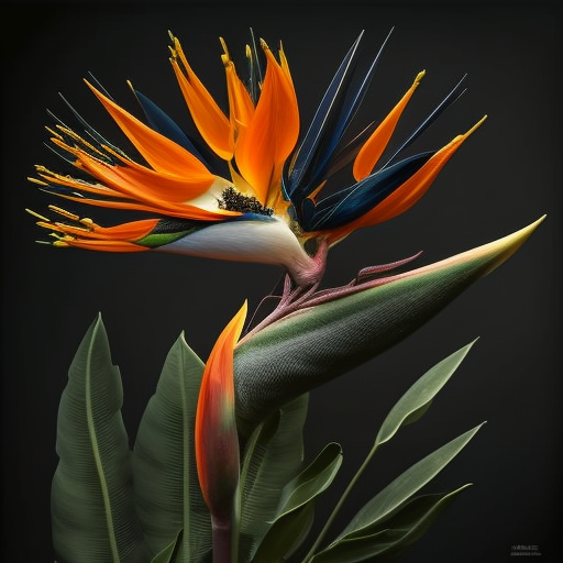 Colorful Bird Paradise Flower in France