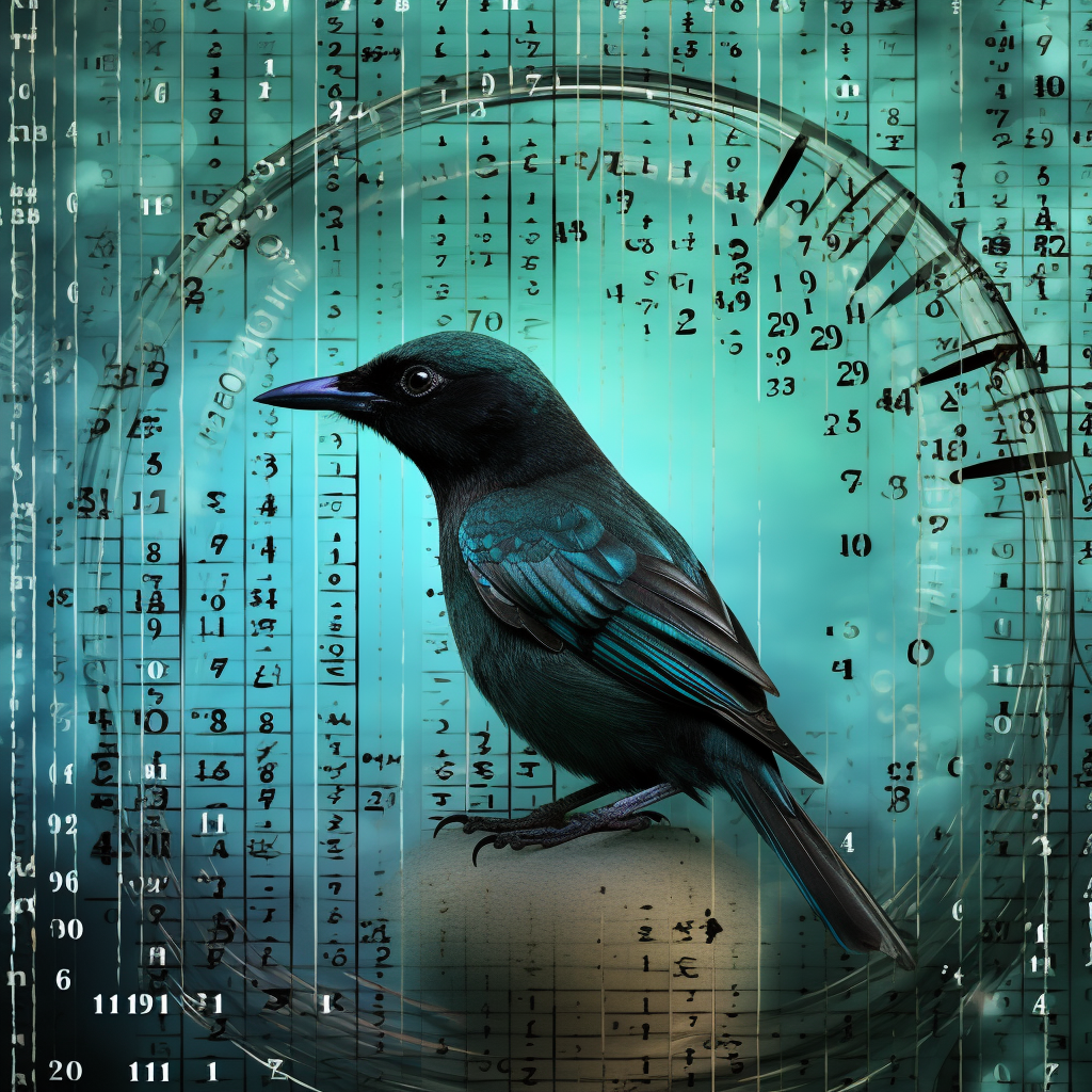 Bird in Round Cage Binary Code