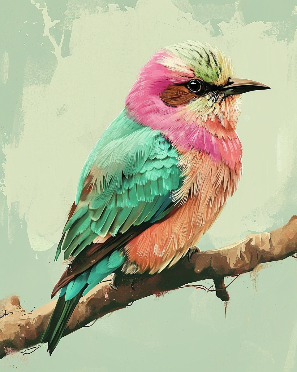 Colorful bird bar for birds illustration