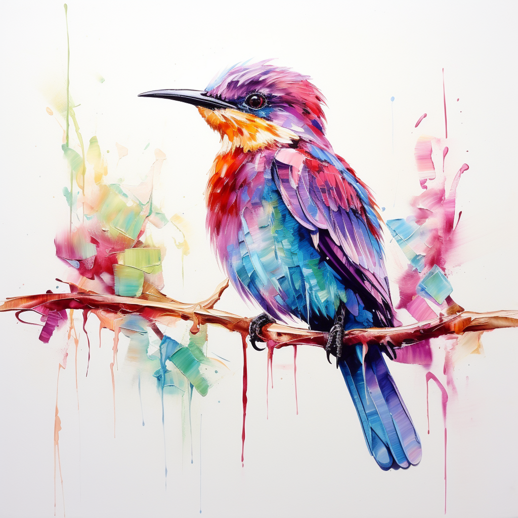 Bird Painting on White Background