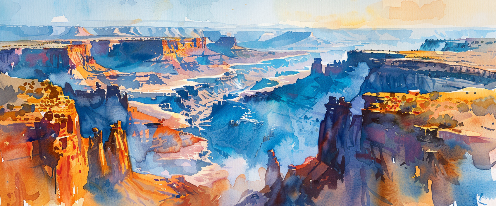 Watercolor painting of Canyonlands National Park