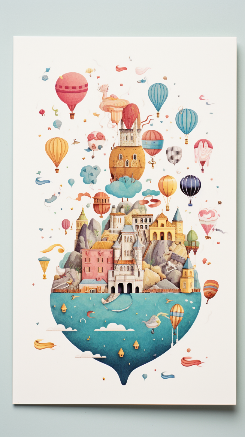 Birthday greeting card with colorful design