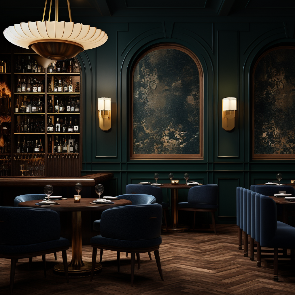 Traditional Moody Bistro Bar Design