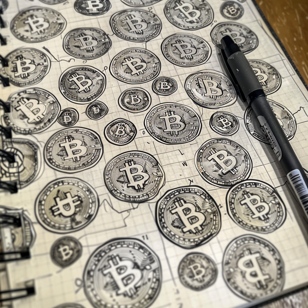 Bitcoin Doodle Notebook Page