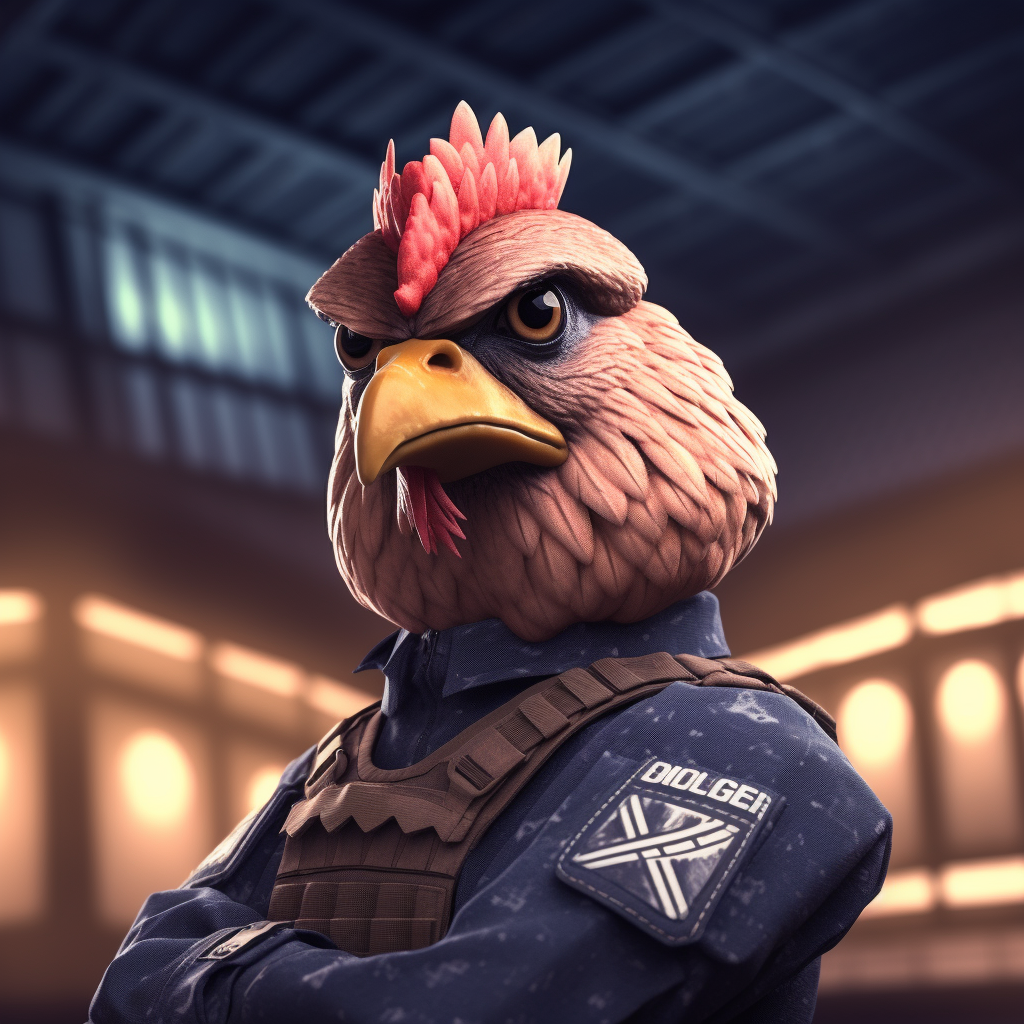 Chicken holding Bitcoin chased on CSGO