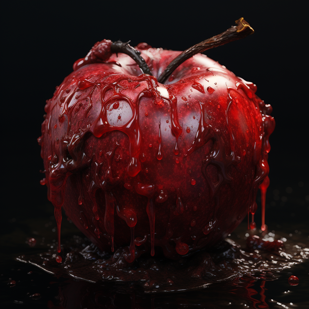 Red apple with a bite