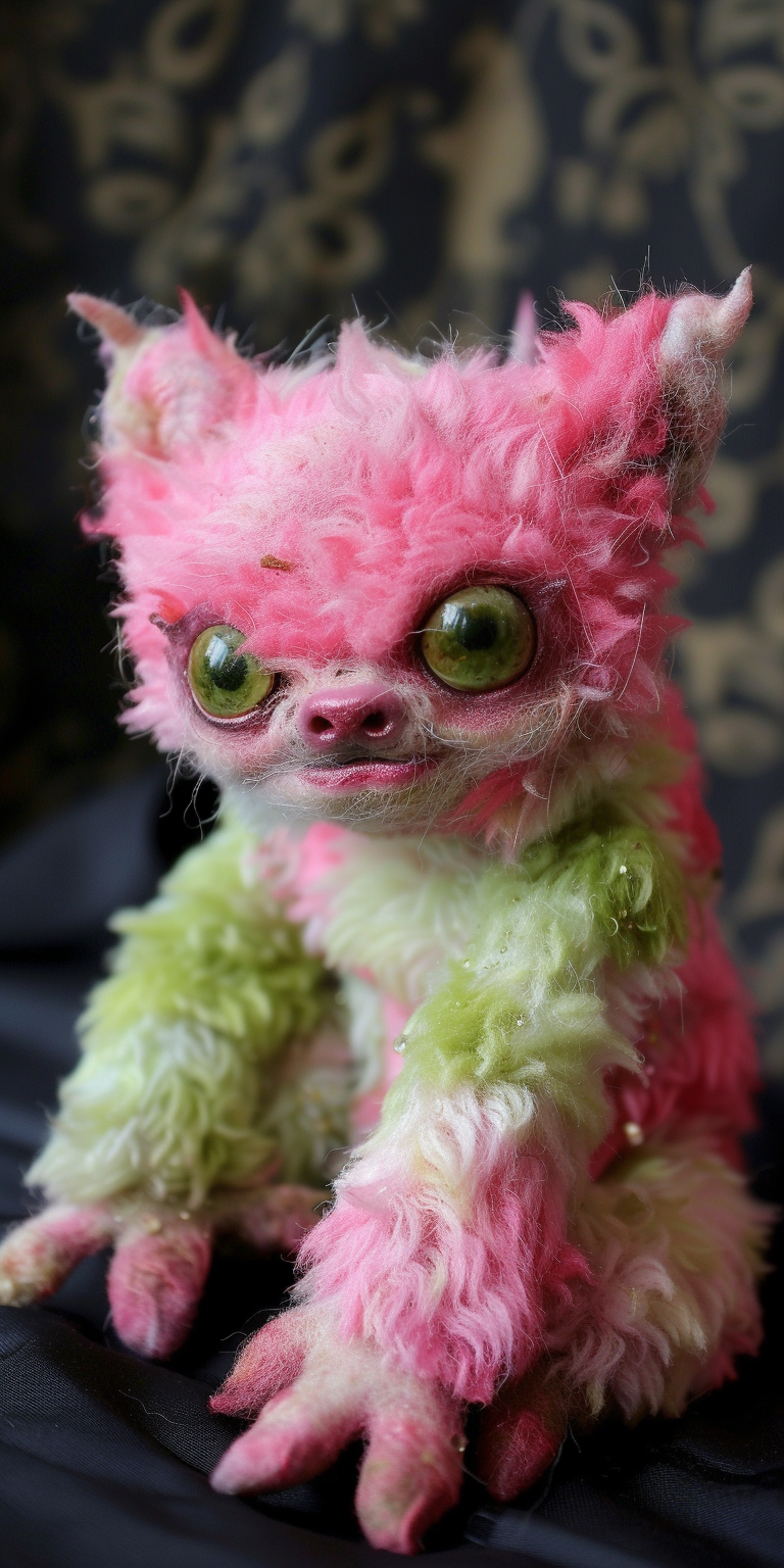 Unusual Pink Green Blue Animal