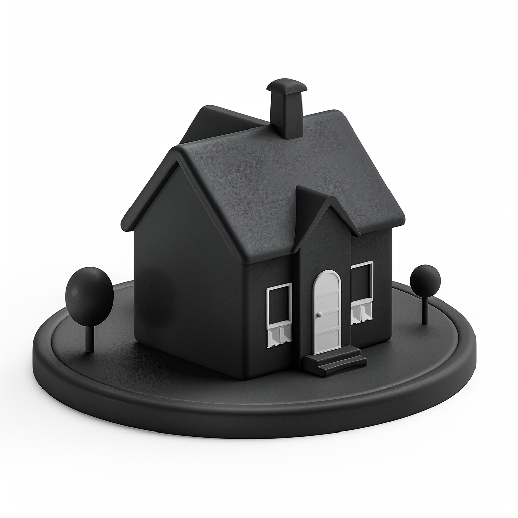 Black 3D House Icon