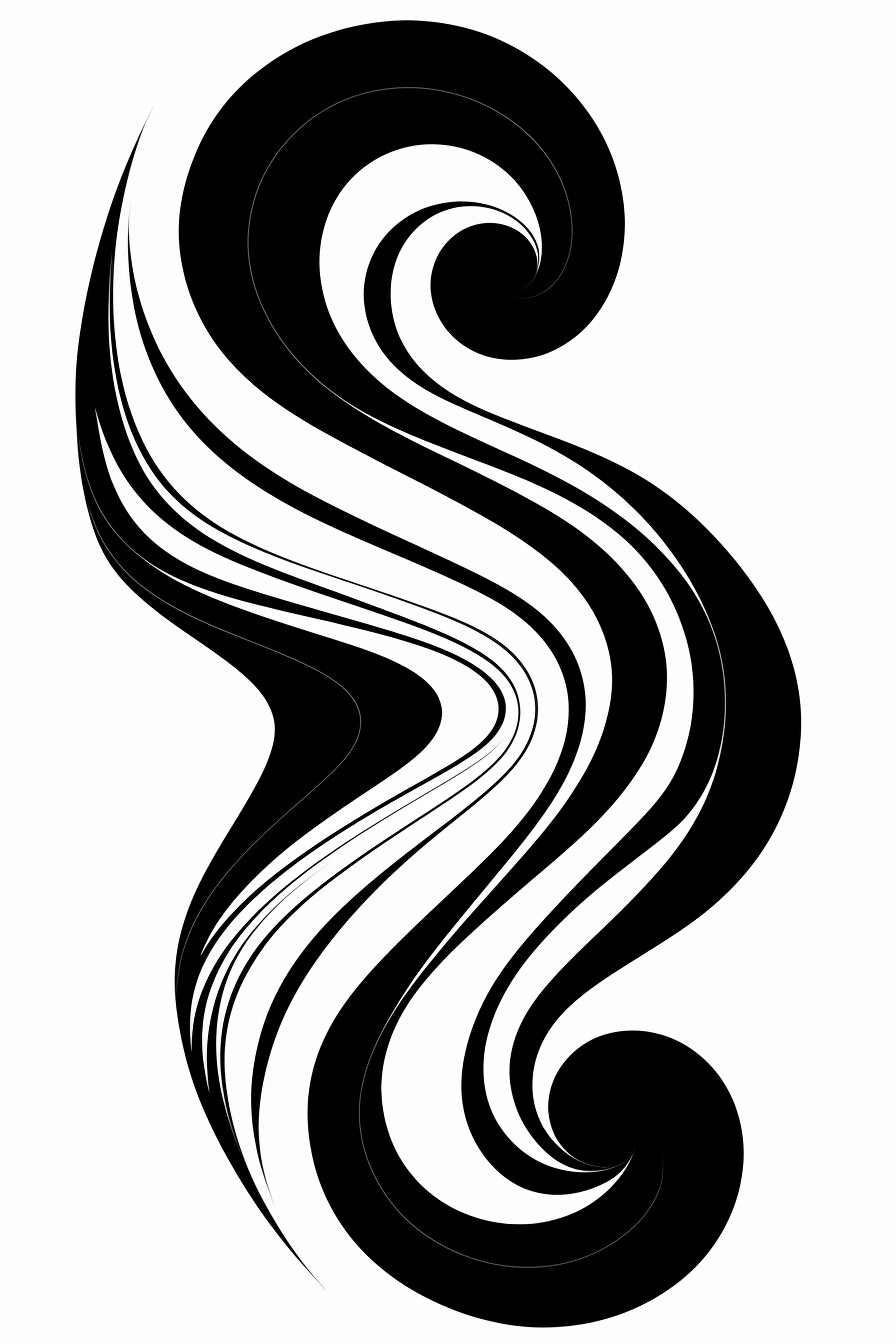 Black Abstract Shape on White Background