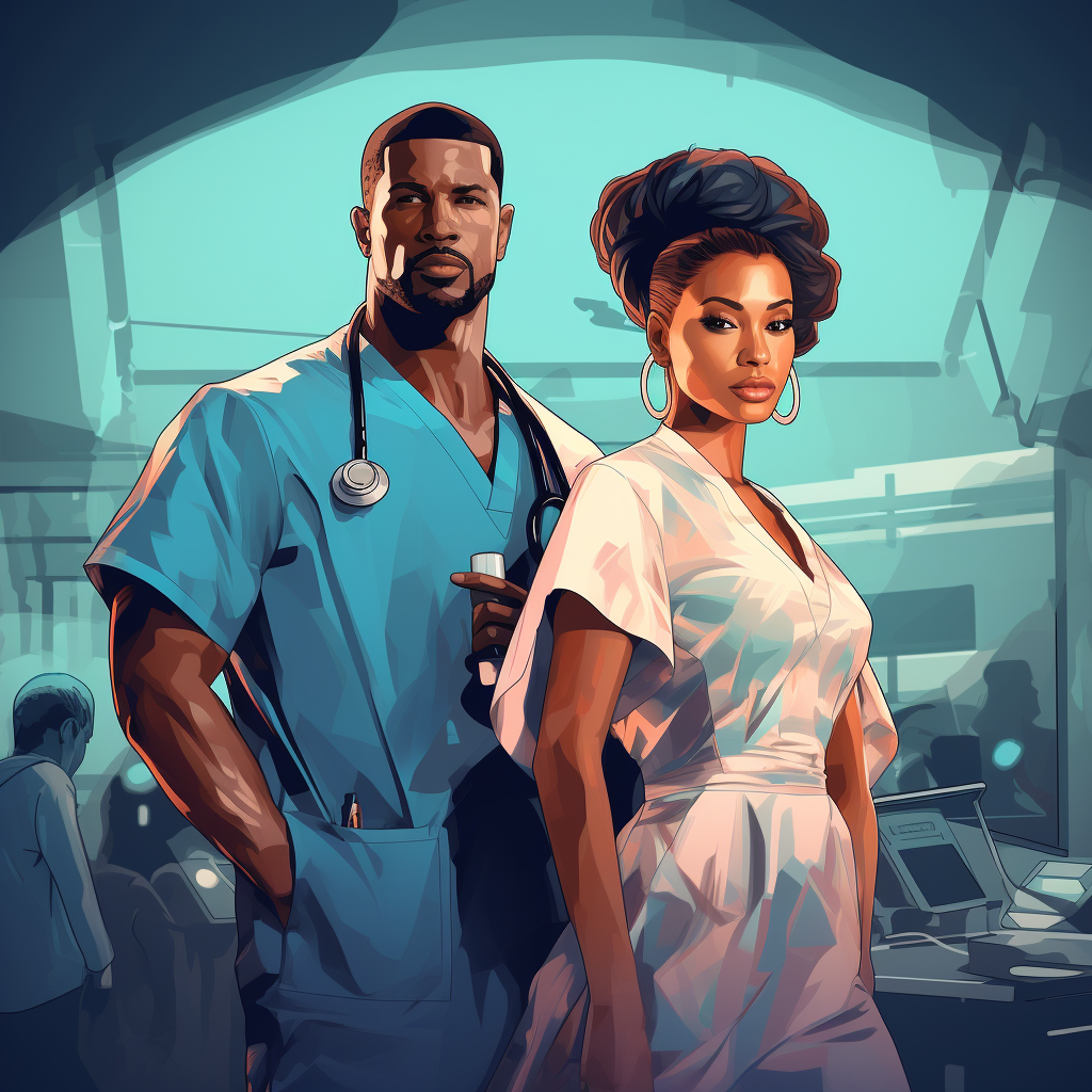 Black American Doctors in Hospital