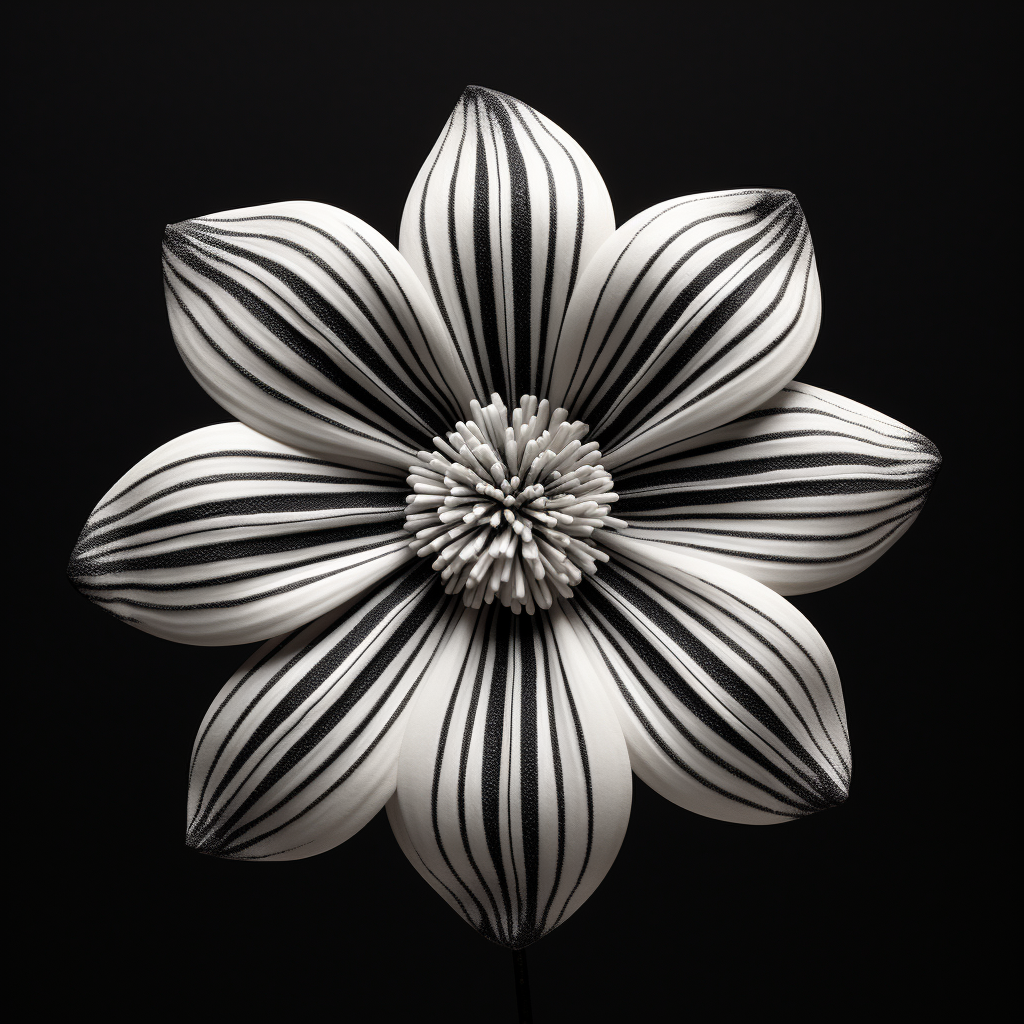 Beautiful black and white striped circus flower