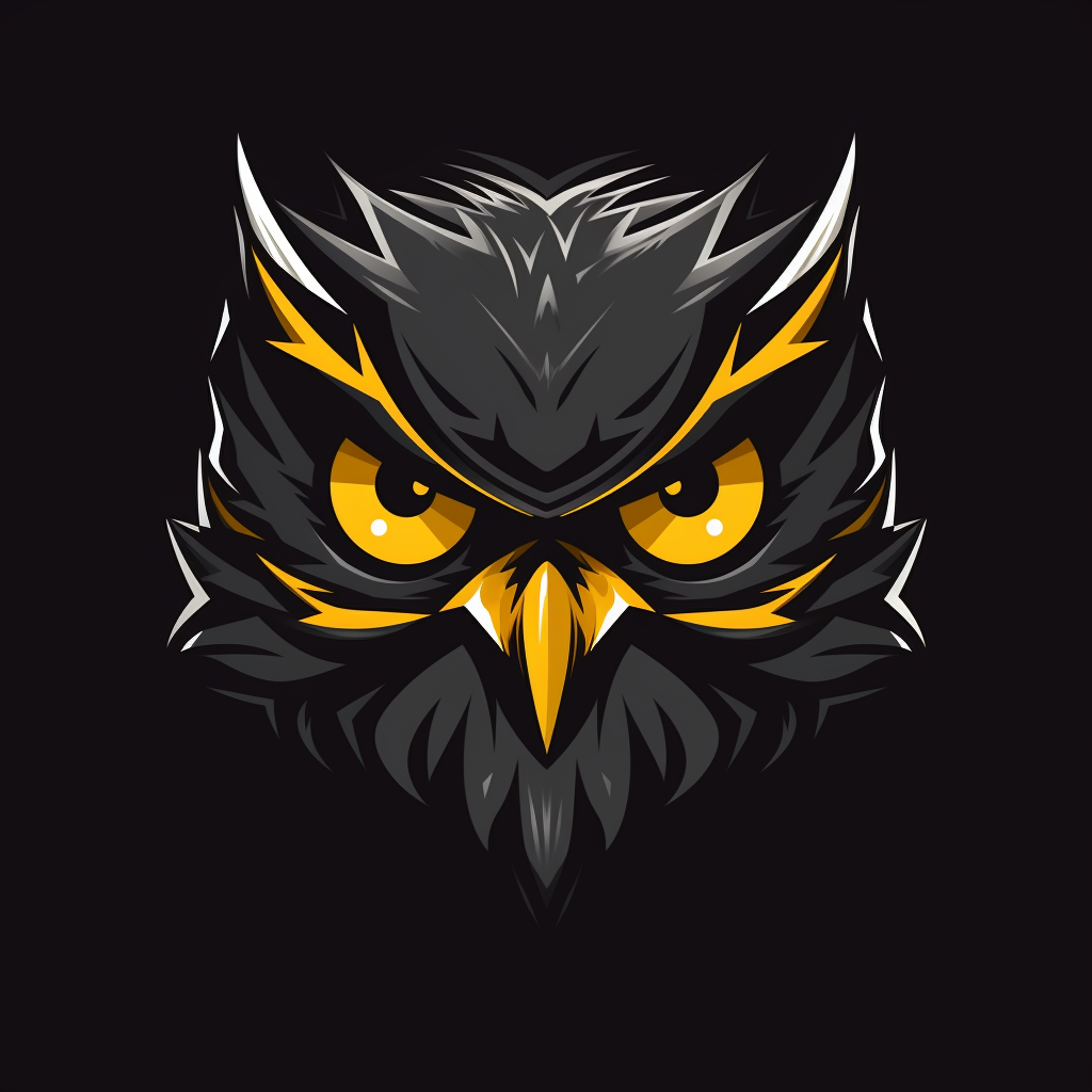 Black Angry Owl Gaming Style Logo