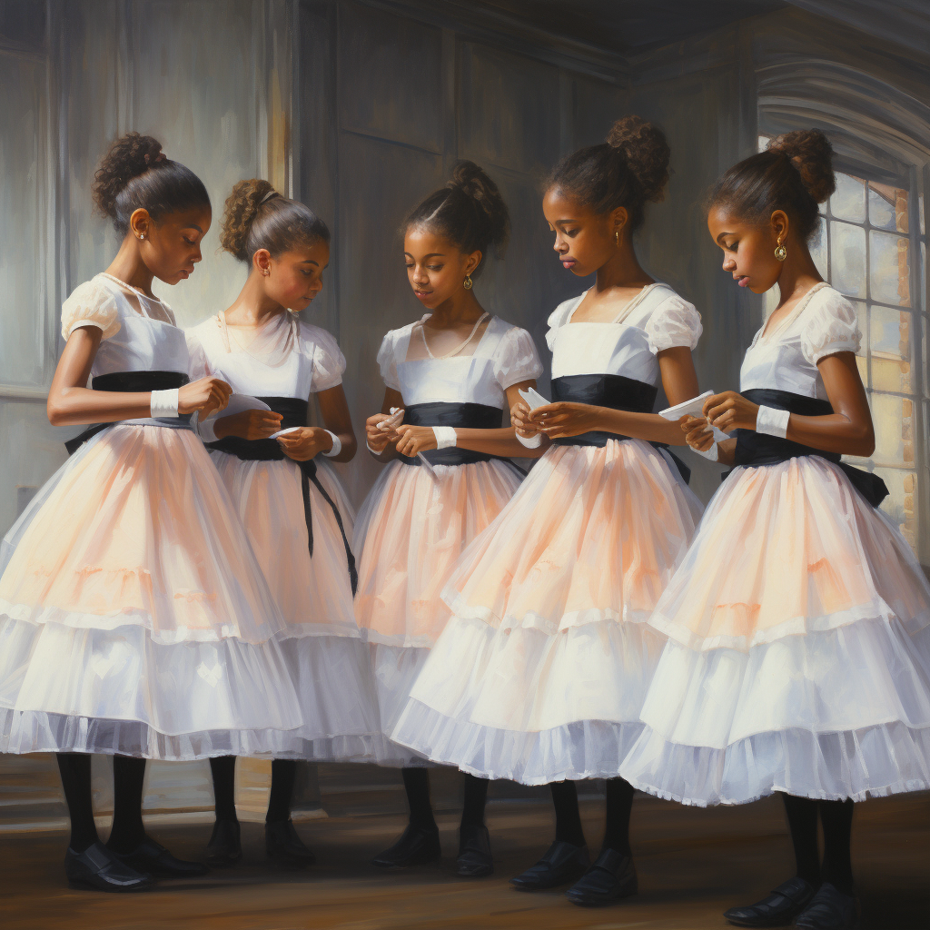 Black ballerinas age 15 in tutus