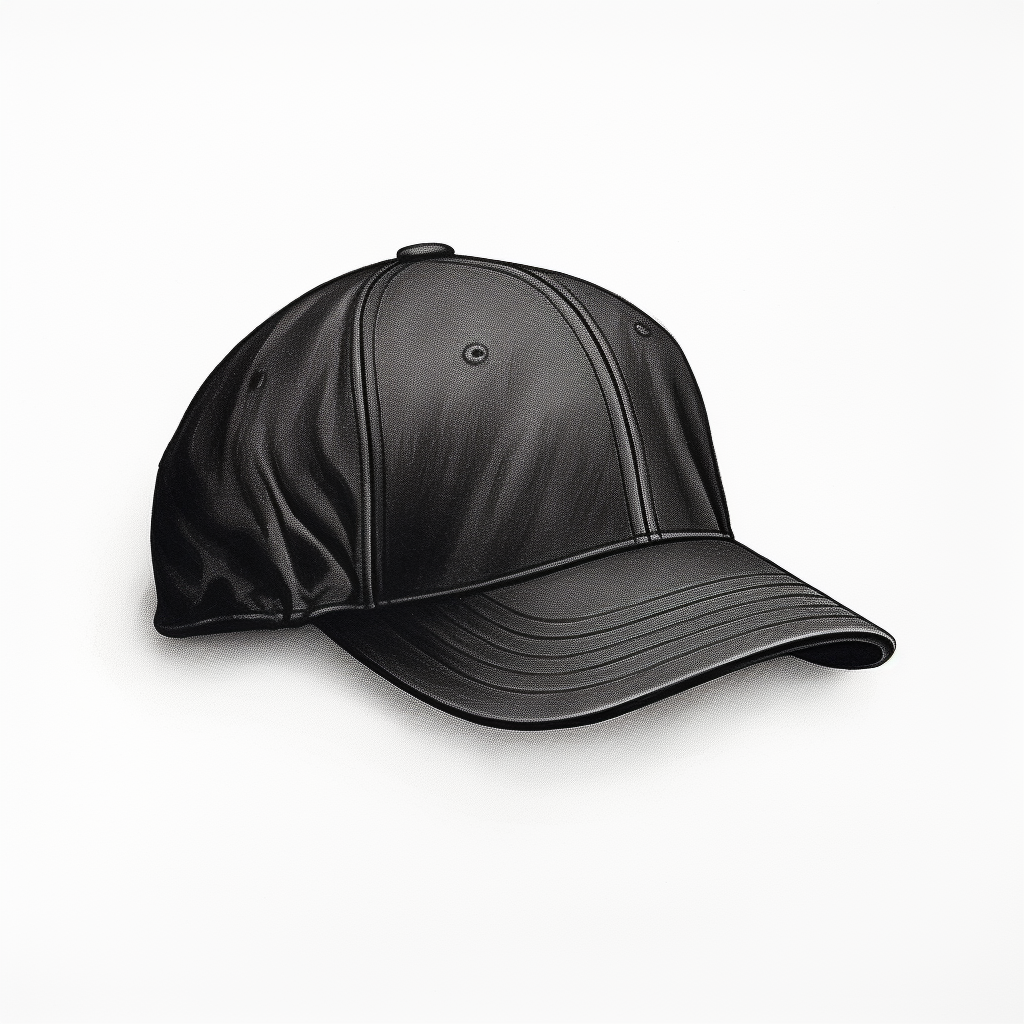 Black Baseball Cap Pencil Illustration