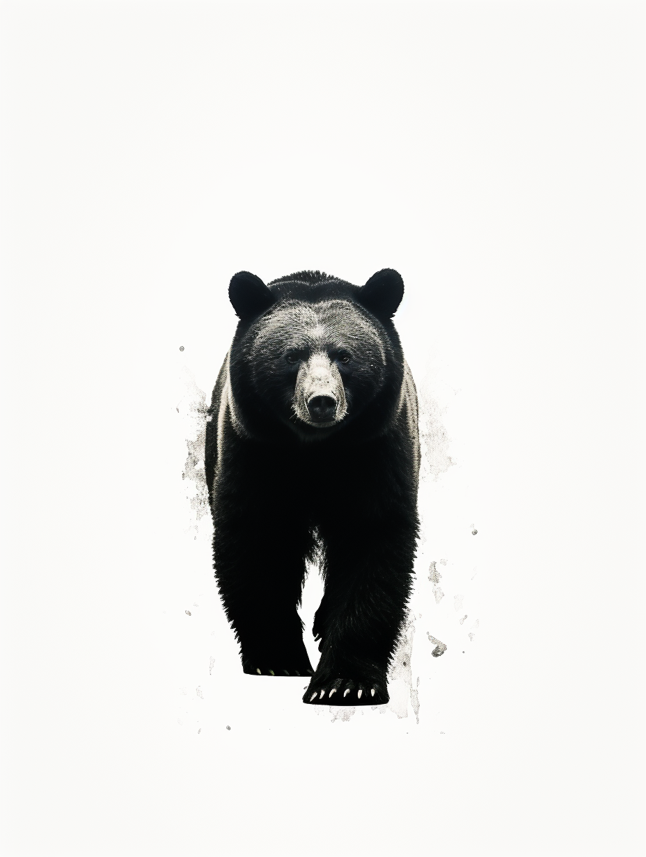 Black bear stencil walking image