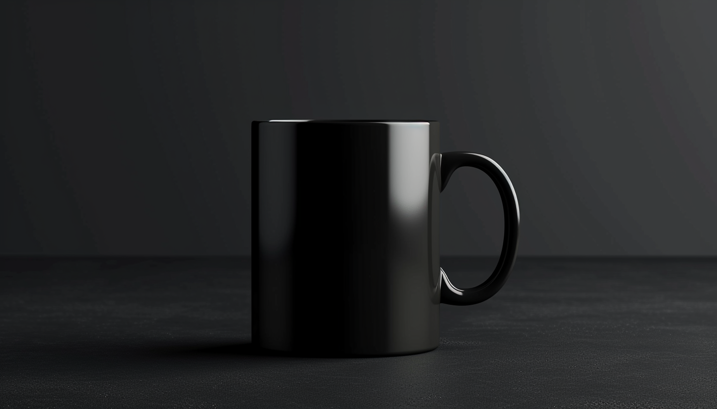 Black blank mug mockup