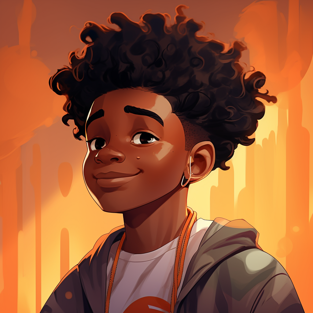 Black boy joy aesthetic cartoon illustration