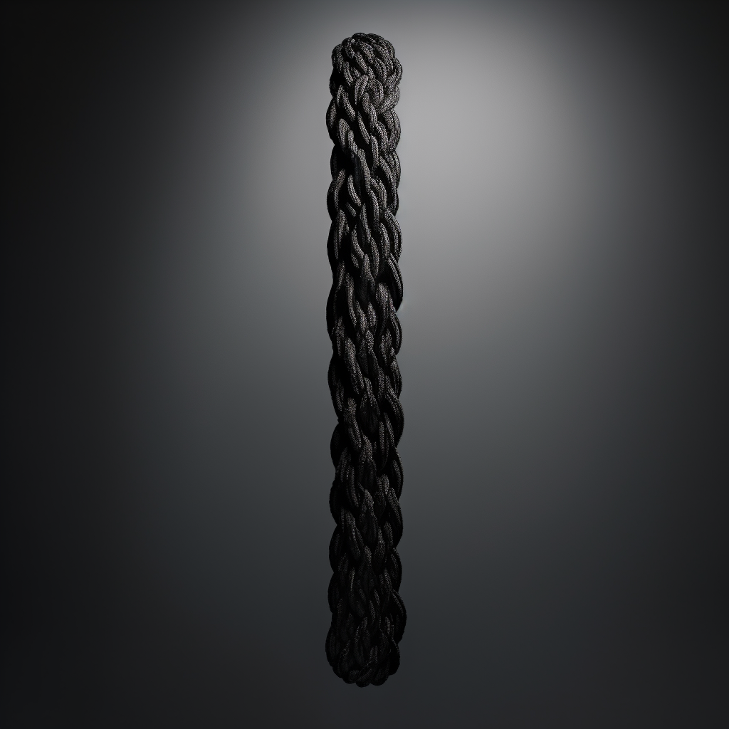 Black braided vertical pole made of nylon