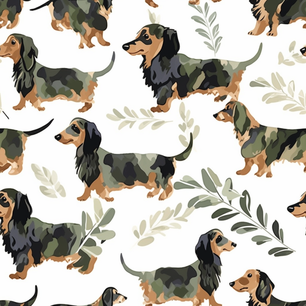 Cute black and brown dachshund sketch