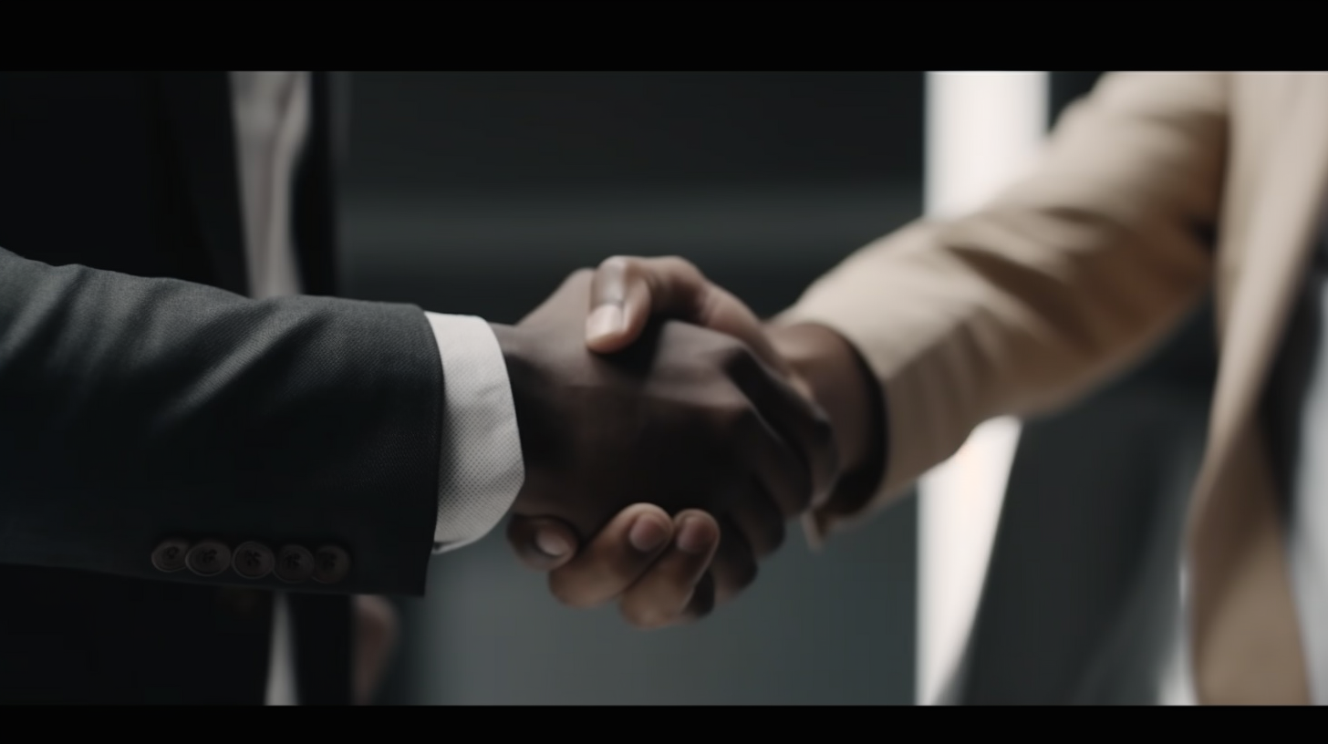 Close-up of successful business handshake