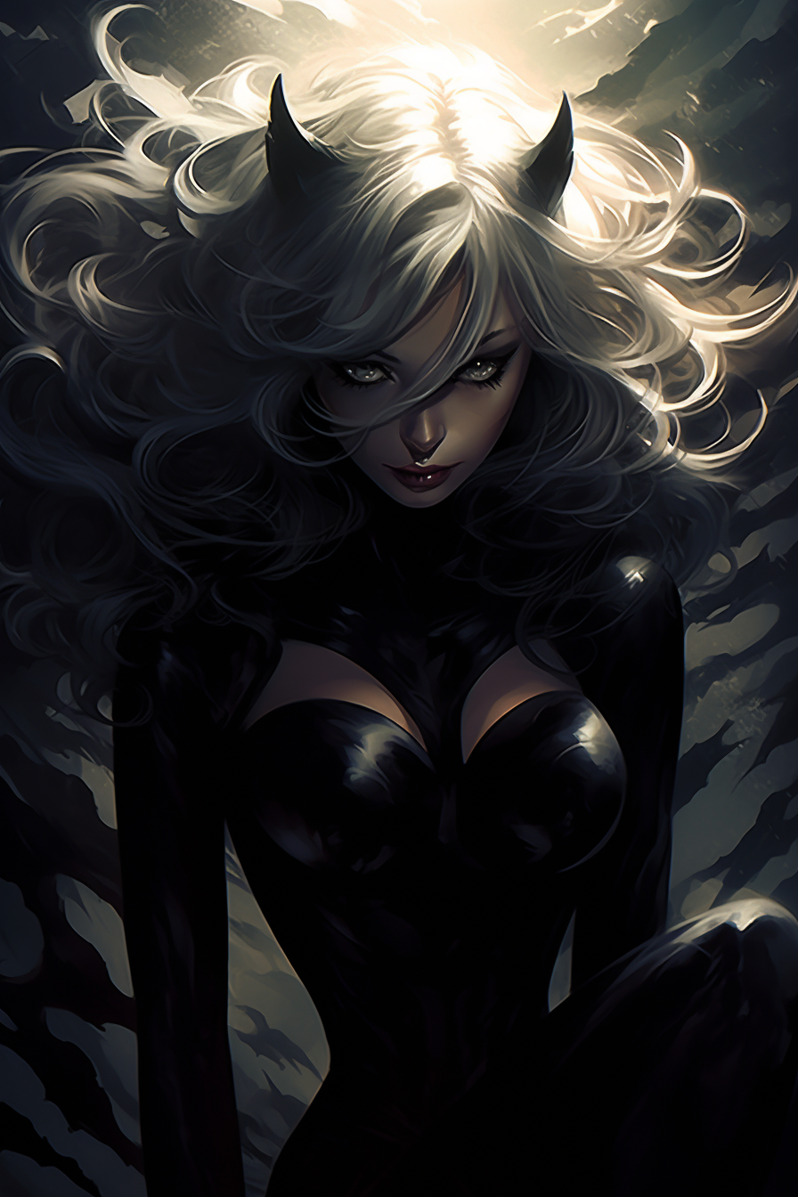 Black cat comic illustration