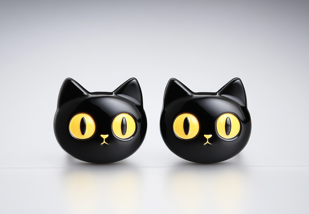 Black Cat Cartoon Earrings