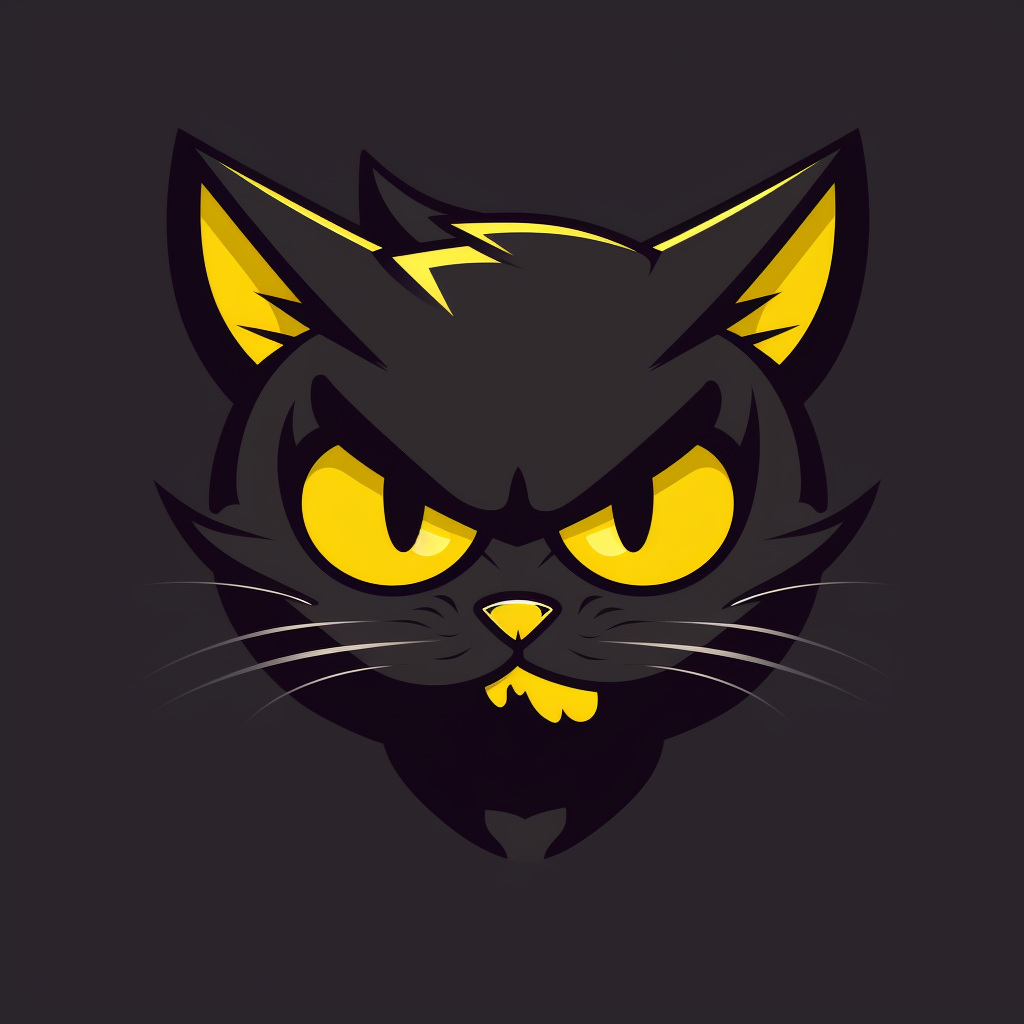 Cool and Funny Black Cat Logo