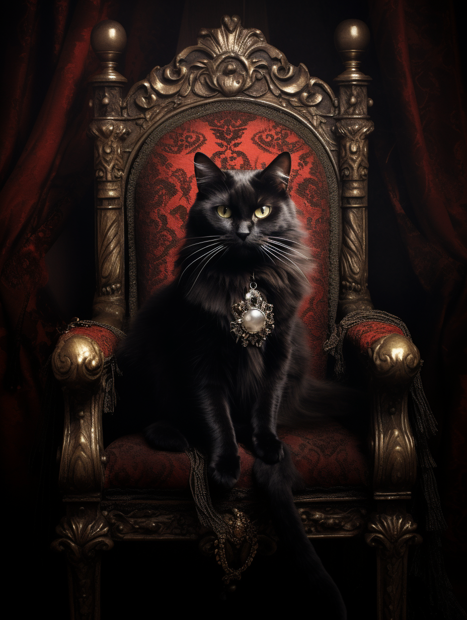 Black Cat in Throne Raiment