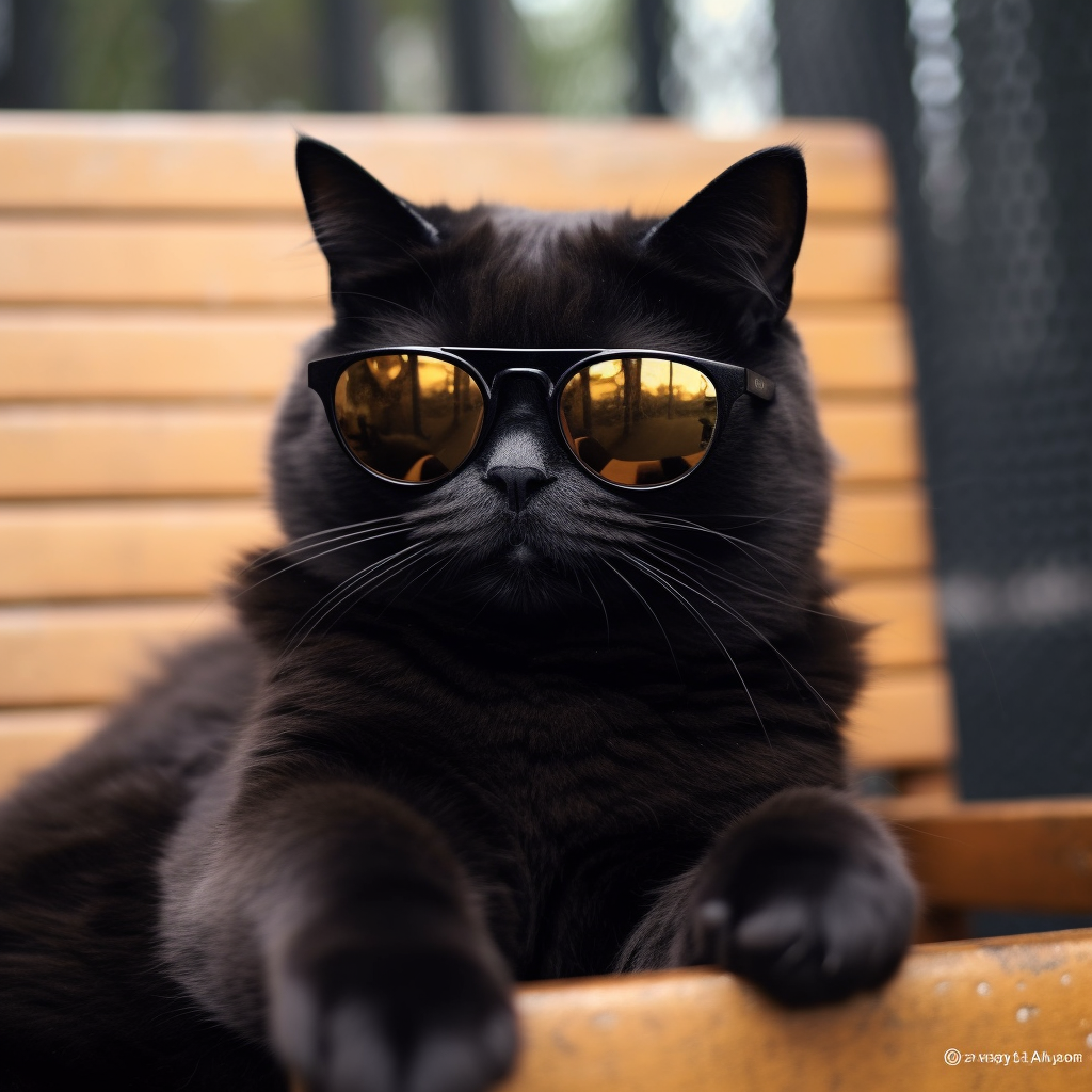 Black cat wearing sunglasses on Halloween