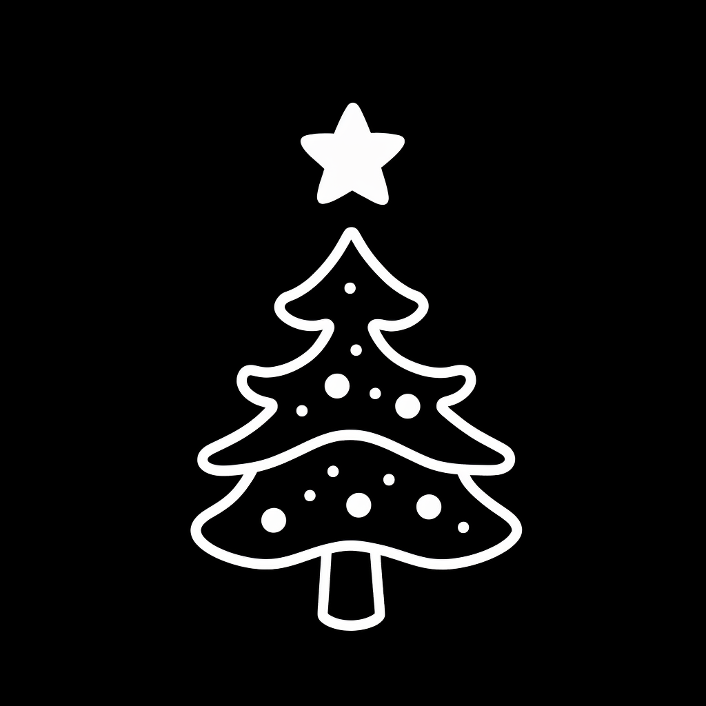 Simple black Christmas tree icon