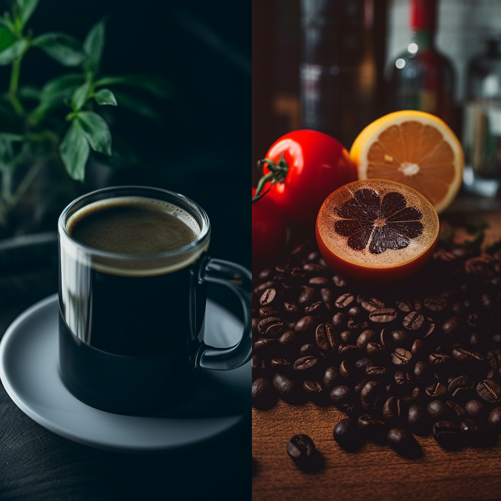 Black Coffee with Moon Eclipse and Zodiac Background