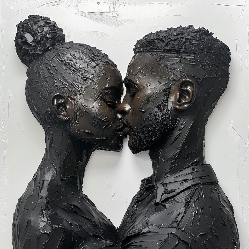 Black couple love art