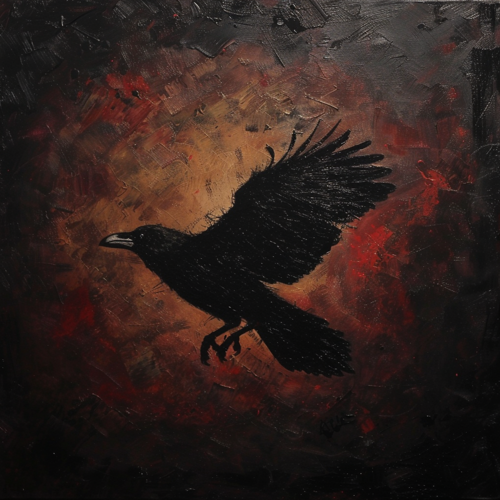 Black Crow Silhouette Painting