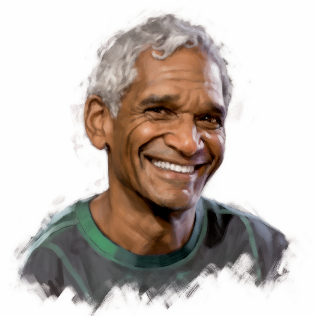 Black dad with charming smile and gray hair