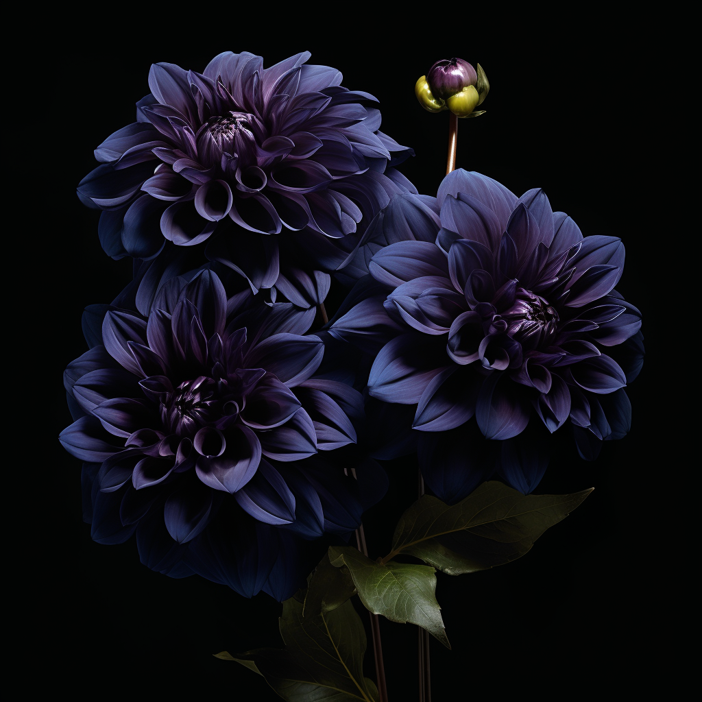 Beautiful black dahlia flower bundle