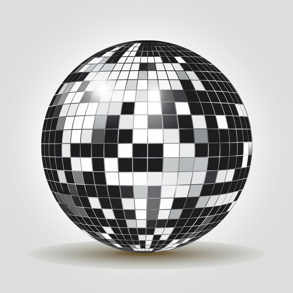 Minimal black disco ball illustration