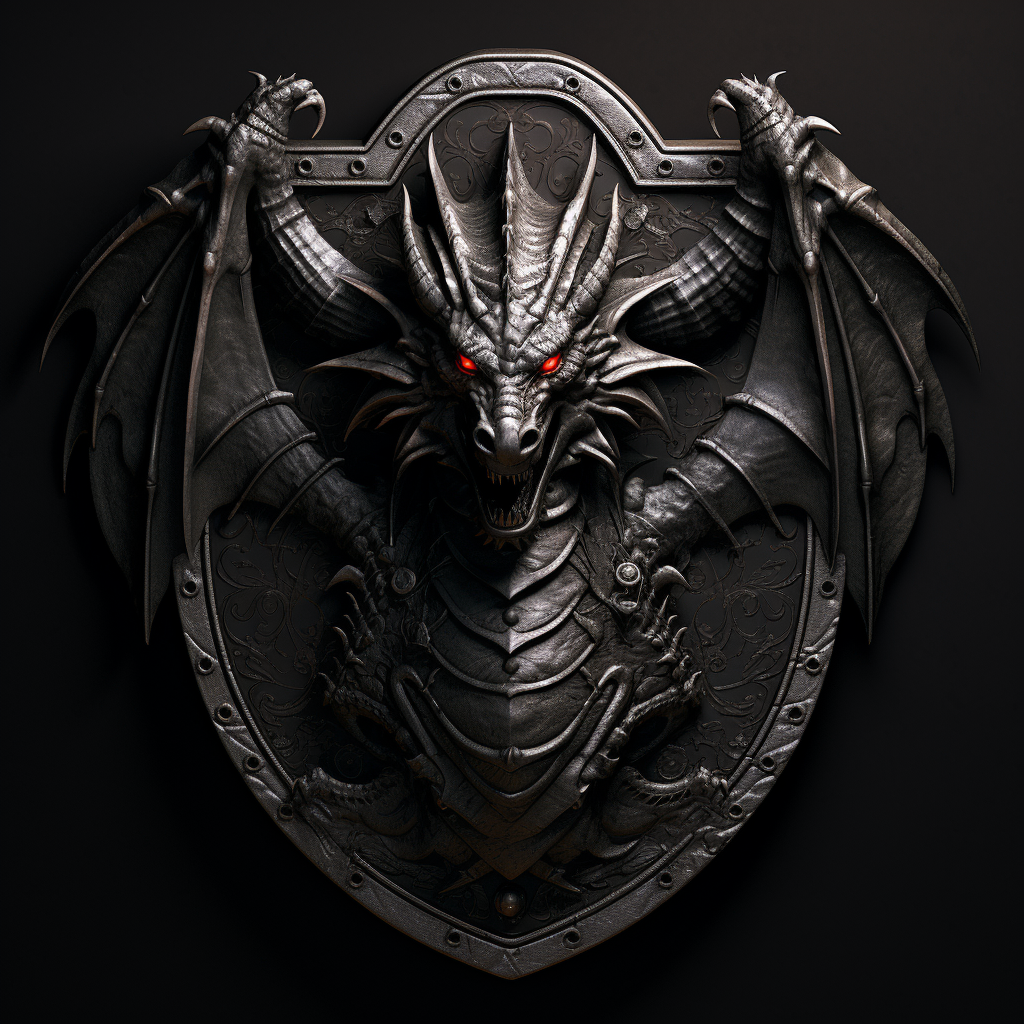 Black Dragon Fantasy Shield