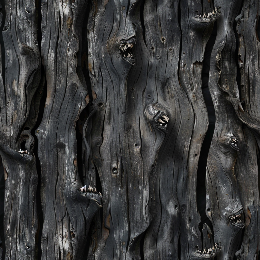 Dark driftwood shark teeth pattern