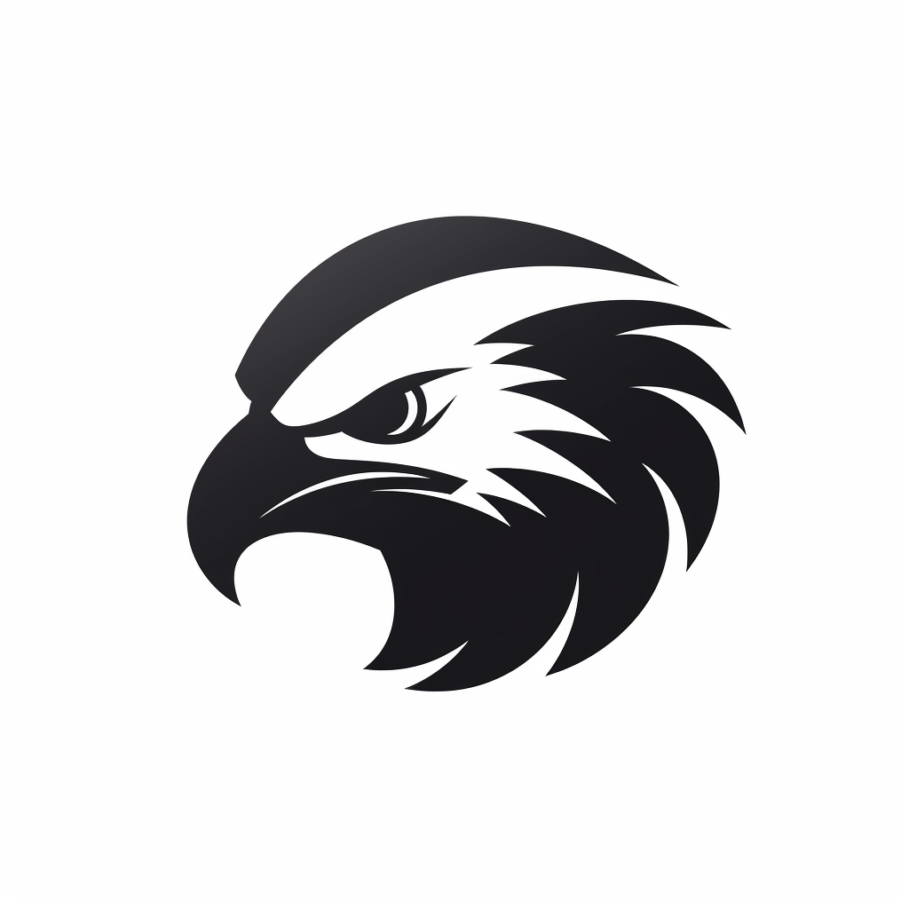 Abstract black eagles head logo on white background