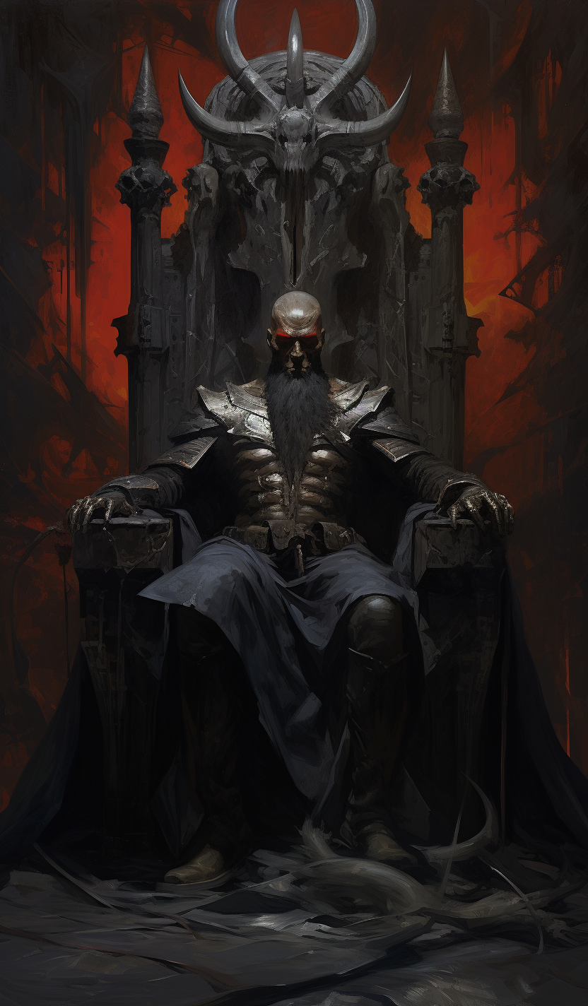 Emperor of the Black Empire on Throne