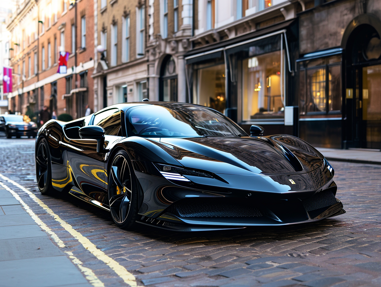 Black Ferrari SF90 Baja Modified in London