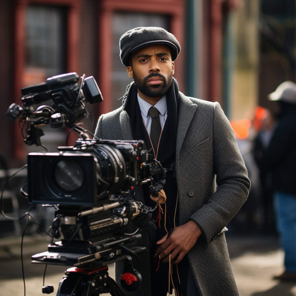 Black film director on set