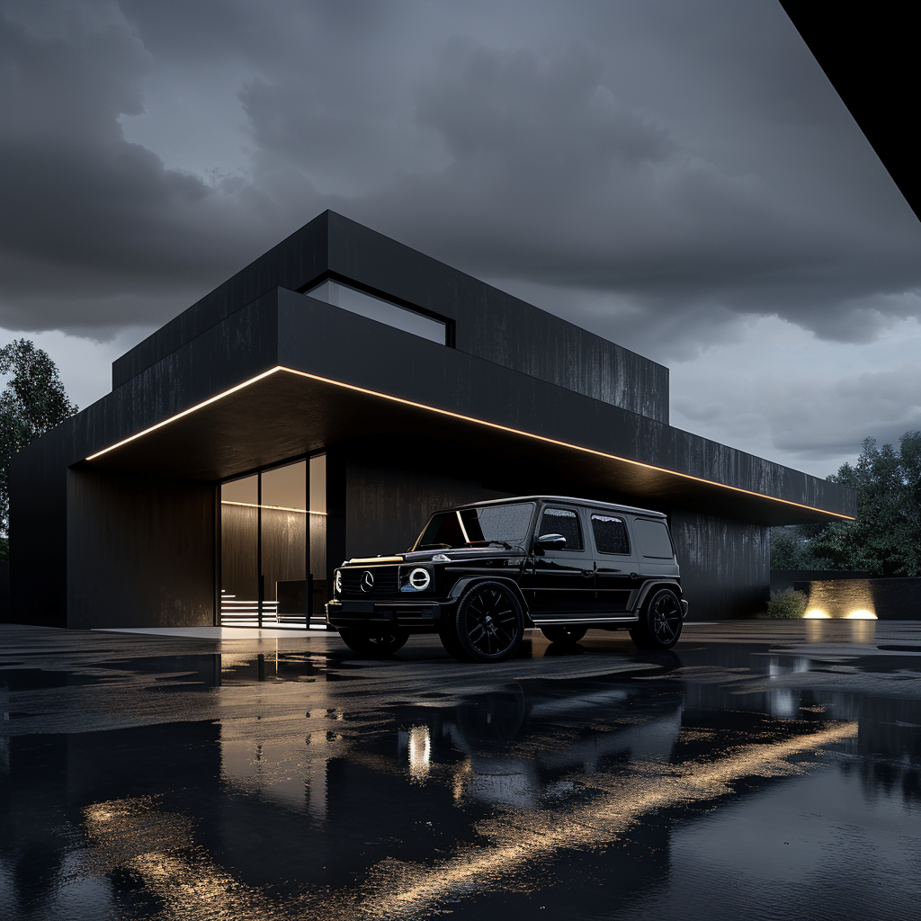 Black G-Wagon in Underground Garage