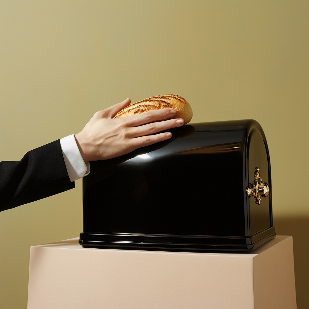 hand in bread bin