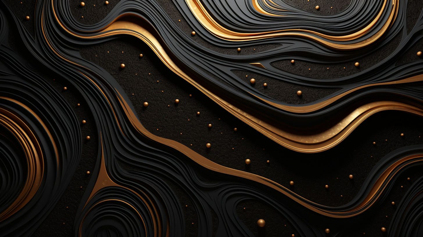 Elegant black, gold, and brown swirly pattern