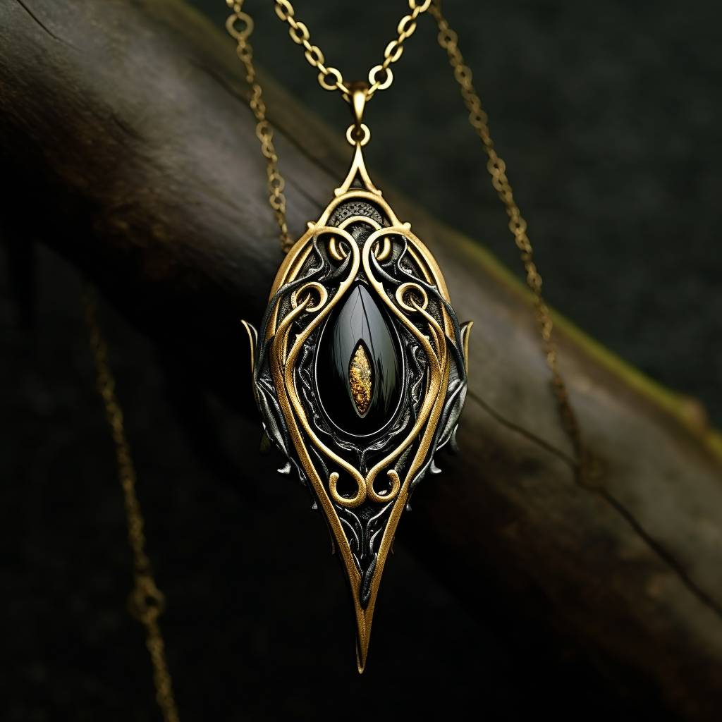 Black gold tear drop design